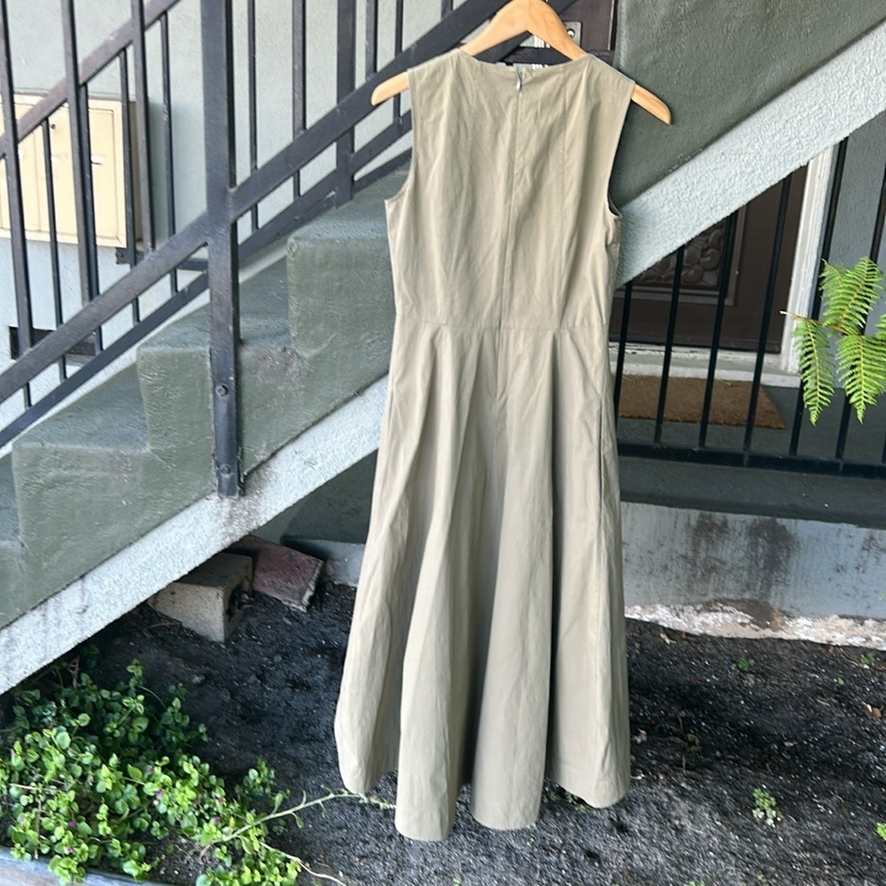 COS Sleeveless Waisted Dress With Pleats Bohemian Cotton Summer Dress Size 4 - Picture 7 of 8